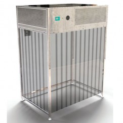 Stationary laminar flow unit on a frame