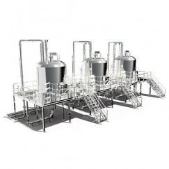 A set of platforms to service three perimeter chemical reactors